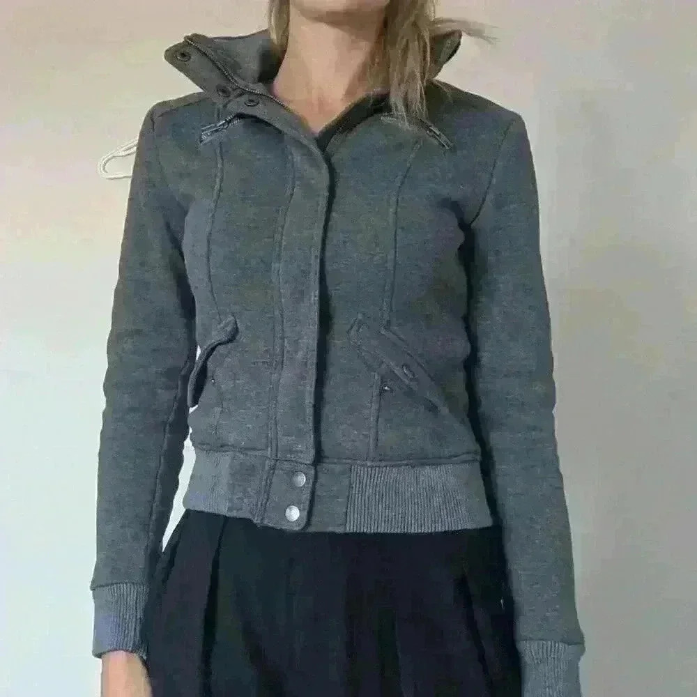 dELiA*s, zip up sweatshirt, jacket, Gray, Size Small - Picture 2 of 12